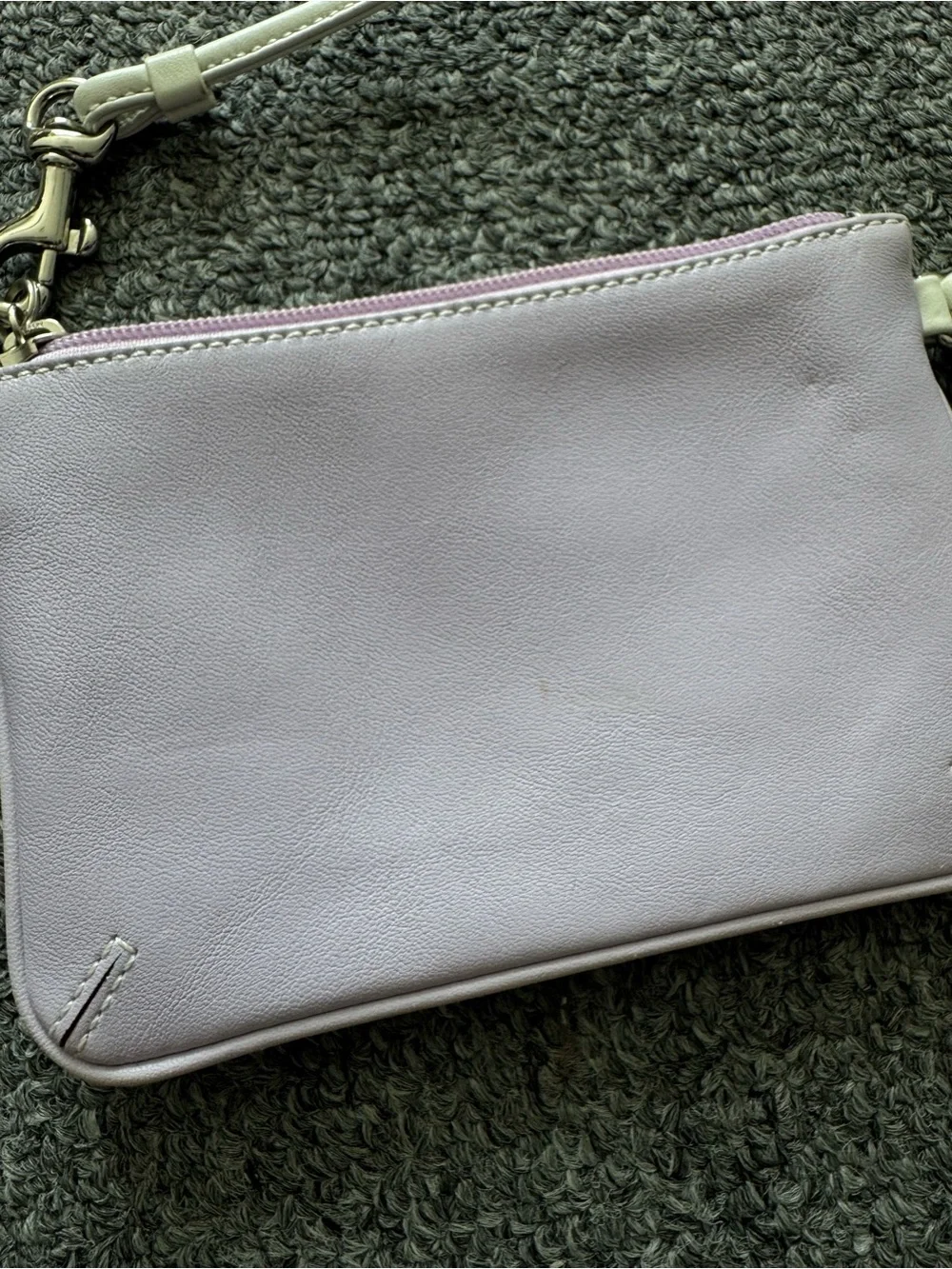 vintage Coach lavender leather wristlet